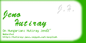 jeno hutiray business card